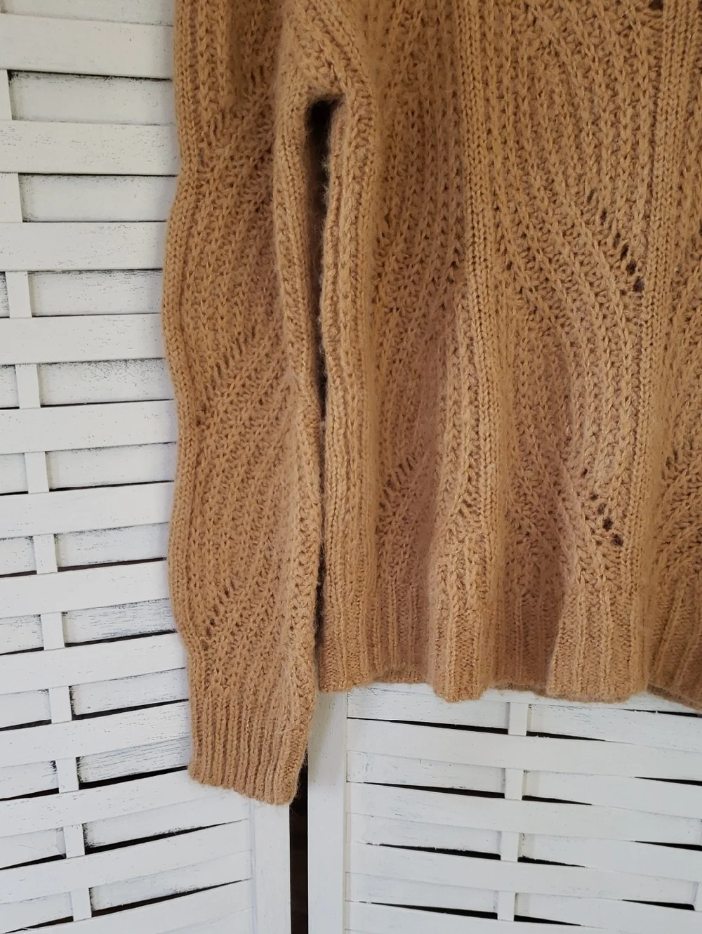 Madewell Camel Knit Crewneck Sweater Alpaca Blend XXS - Picture 3 of 5